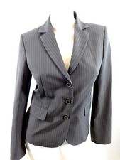 UNITED COLORS OF BENETTON WOMENS GRAY COTTON BUTTON DOWN BLAZER JACKET SIZE 42
