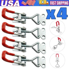 4Pcs Heavy Duty Steel Toggle Latch Catches Adjustable Lock Clamp For Boxes Case