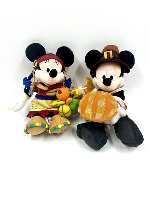 RARE 2003 Epcot Thanksgiving Minnie Mouse Indian & Mickey Pilgrim