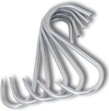 20 Stück Premium S-Haken EDELSTAHL 100mm x 4mm Fleischhaken Fleischerhaken Wurst