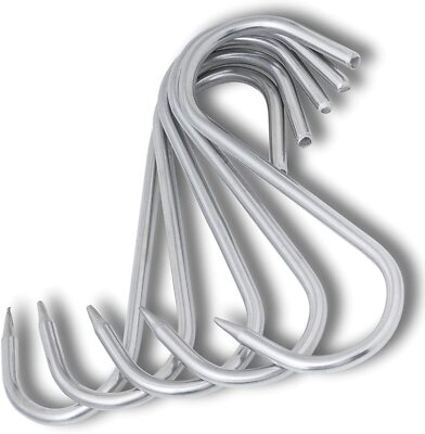 20 Stück Premium S-Haken EDELSTAHL 100mm x 4mm Fleischhaken Fleischerhaken Wurst