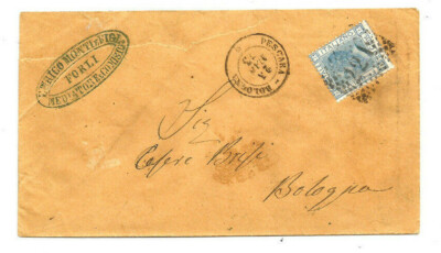 1873 PESCARA - BOLOGNA traveller railway + dotted number 221