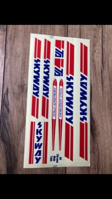 40 Year Old NOS SKYWAY TA decal/ Sticker Set, 1983 BMX Old School
