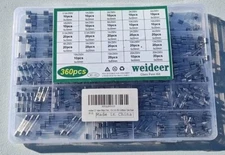  360Pcs Fast Blow Glass Fuse Assortment Kit 24 Values Automotive Fuses Kit 
