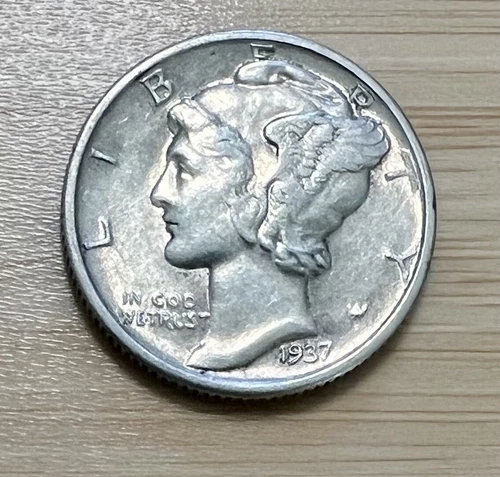 1937-P Mercury Dime 10C Silver - About Uncirculated (AU)