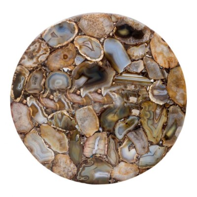18'' x 18'' Agate Coffee Table Top Natural Stone Handmade Work For Home Decor