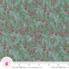 Moda MERRYMAKING 48344 13M  Blue Silver Metallic GINGIBER Quilt Fabric CHRISTMAS