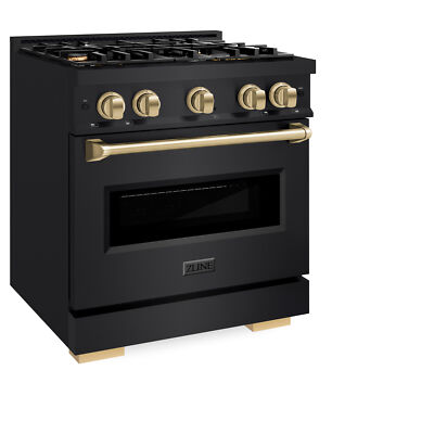 ZLINE 30''CLASSIC Dual Fuel Range Gas Cooktop Elec Oven BLK Stainless CDRBz-30-CB