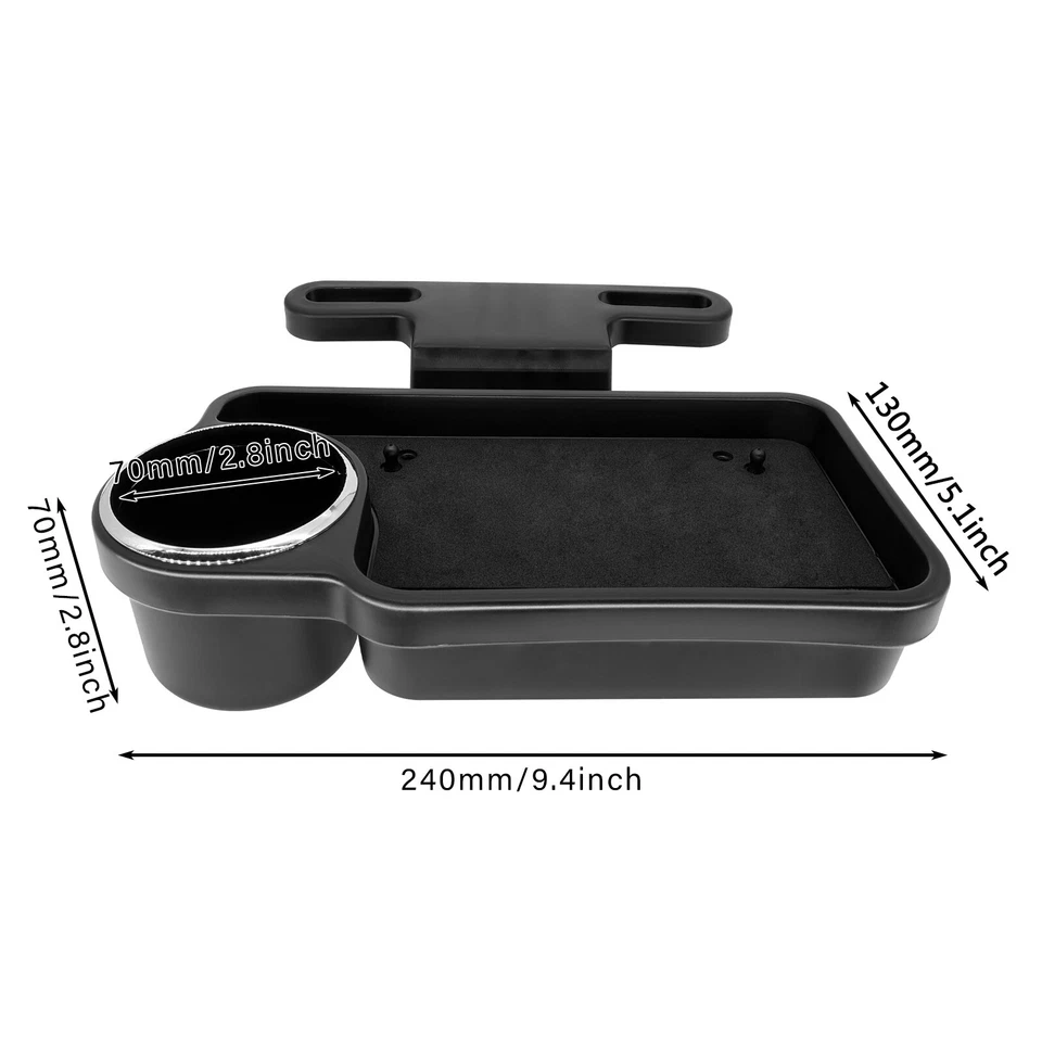 Universal Cup Holder Phone Mount Car Back Seat Organizer Storage Tray Table - Image 2 of 4
