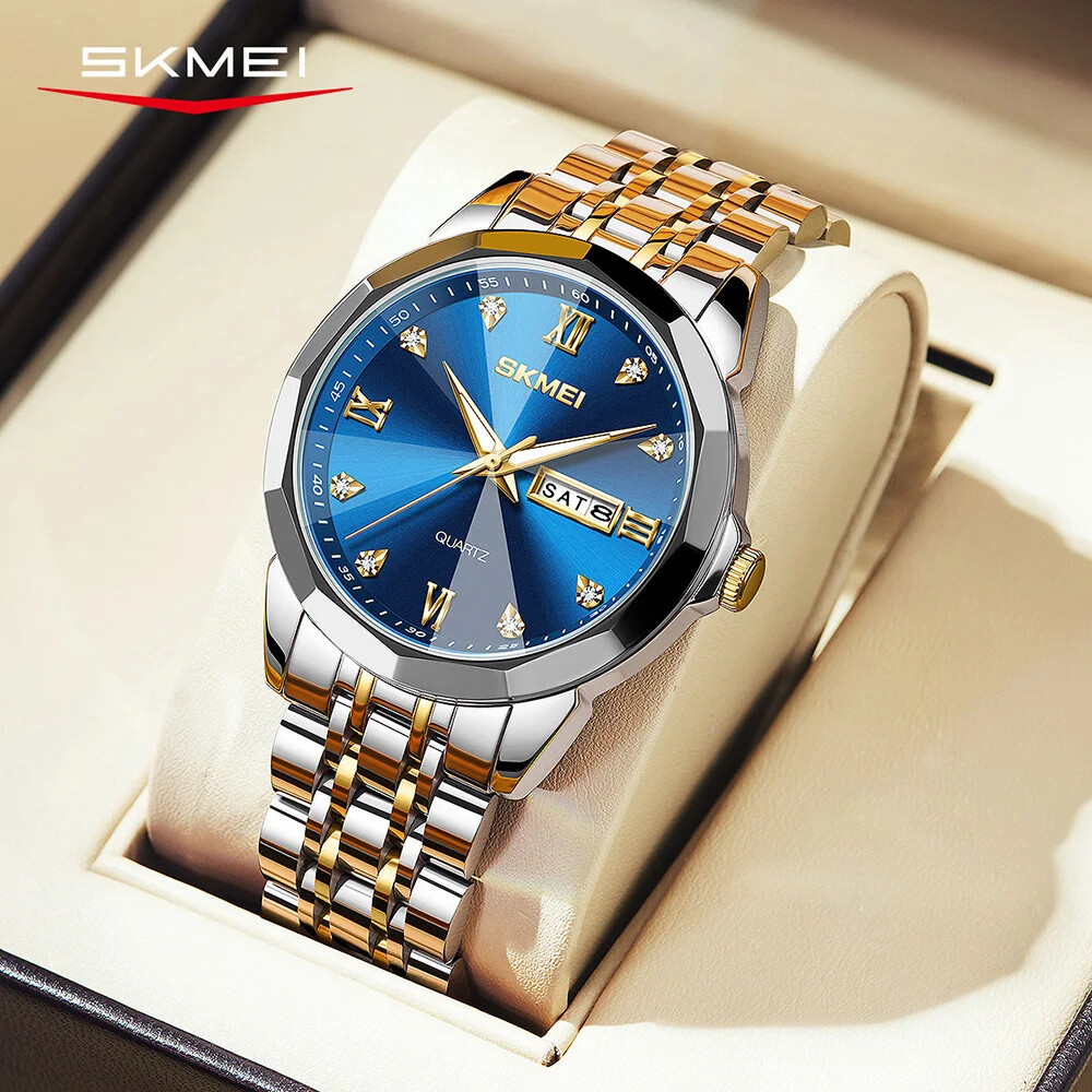 SKMEI Luxury Full Steel Watches Men Women Casual Time Date Quartz
