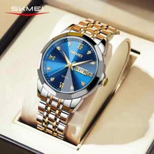 SKMEI Luxury Full Steel Watches Men Women Casual Time Date Quartz Wristwatch