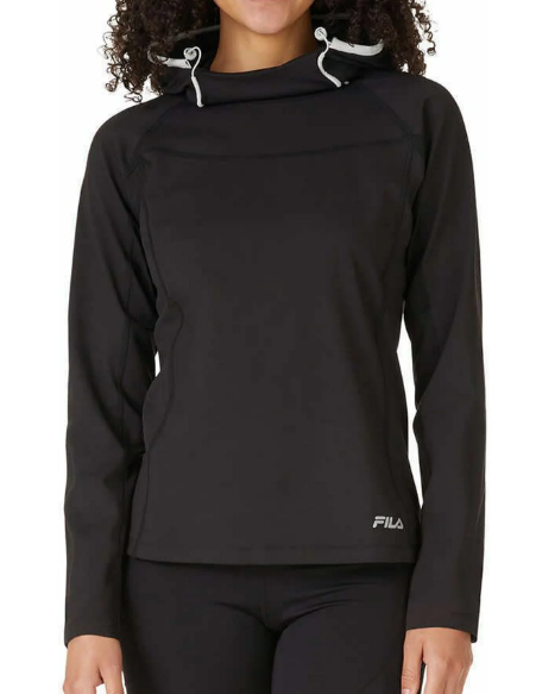 NUOVA felpa con cappuccio pullover pullover donna Fila nera taglia small