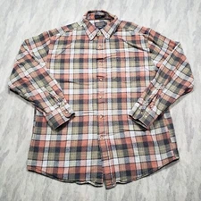 Pendelton Shirt Mens Large Brown Green Checked Long Sleeve Button Down Mason