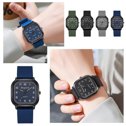Square Alloy Case Silicone Strap Watch Hot R7 - Picture 2 of 22