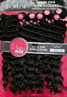 Selina Kinky Curl French Deep Wave Echthaar mit Verschluss - 1er Pack Full Head