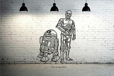 STARWARS R2D2 & C3PO - WALL ART STICKERS - VINYL ART DECALS