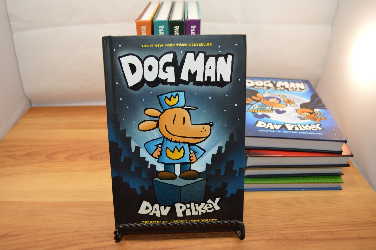 Dog Man Dogman Hard Cover Books Lot of 8 + 1 Cat Kid Comic Club