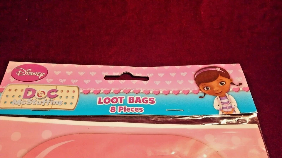 Doc McStuffins Plastic Loot Bags Favor Sacks Gift - Pink - Image 2 of 4