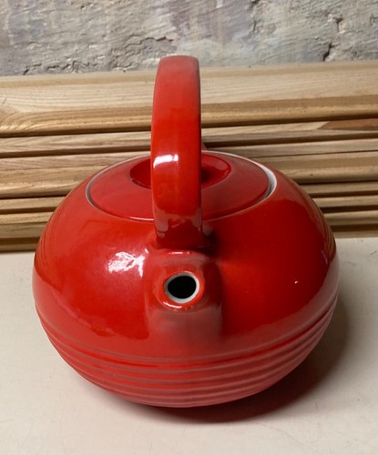 Vintage Hall China TWINSPOUT Tea Master Chinese Red Teapot Nice - Picture 3 of 6