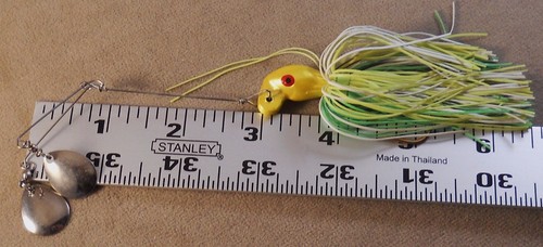 Cebo giratorio personalizado Muskie Fishing 3/4 oz DR con alambre en V y cuchillas gemelas Colorado - Imagen 4 de 4