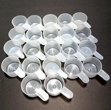 Lot of 22 National Measures White Natural Polypropylene 90 CC Measuring Scoops