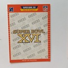 1989 Pro Set Super Bowl Logos   #XVI SB XVI 49ers / Bengals Football Card F6