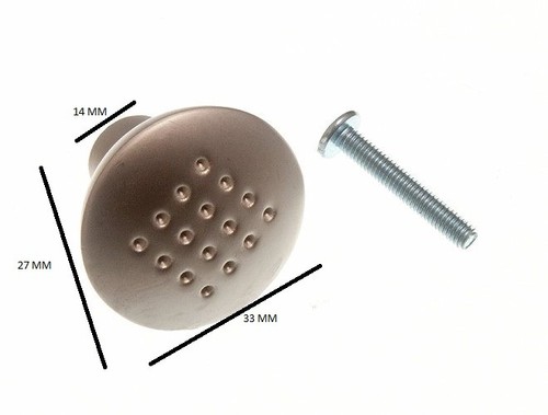 Kitchen Schrank Türgriff Mulden Knauf Matt Verchromt 32mm Packung 2