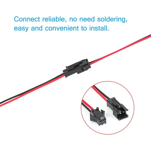 50-Pair 2-Pin For JST SM Plug Male+Female Connector 22AWG Electrical Cable Wires - Picture 10 of 18