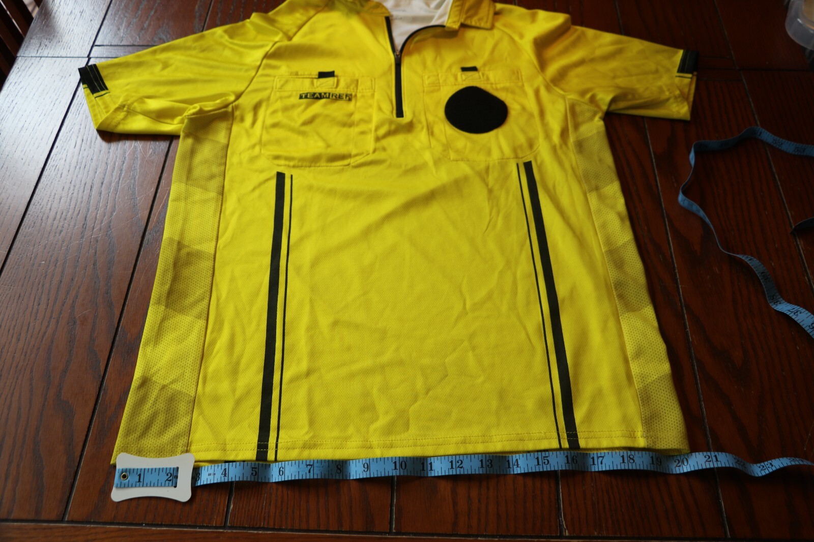Team Ref Shirt Soccer Yellow AS Moisture Management Zipper eBay