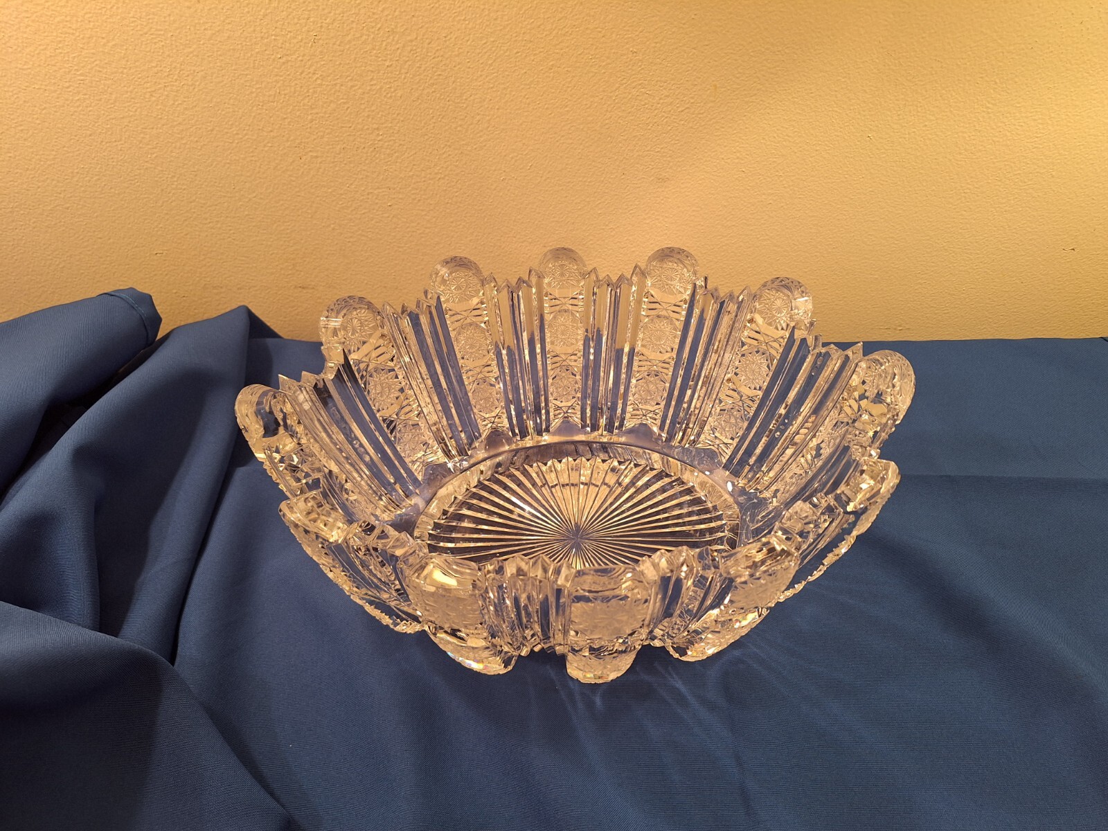 Large Cut Crystal Bowl Centerpiece