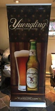 Yuengling Large Beer Banner With Stand And Retracts Into Base 7ft Tall