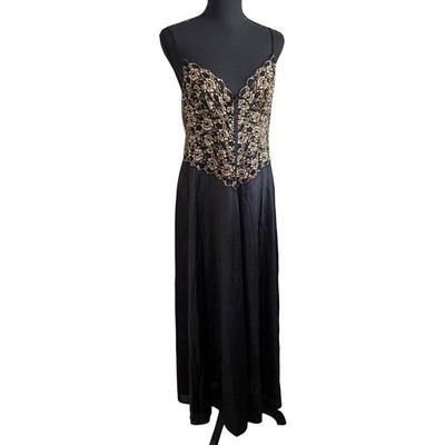 Vintage Sears Babydoll Lace Slip Maxi Dress Nightgown Size M Fairy Grunge Witchy