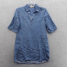 Cloth and Stone Womens Chambray Shirt Dress XS Blue Tencel Casual