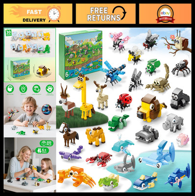 30 Packs Animal Building Blocks - 888 PCS Mini Sets for Kids' Party Favors, Good