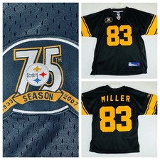 RARE Pittsburg Steelers 75th NFL Season Stitched Jersey 83 Miller Size 48 Reebok