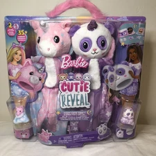Barbie Cutie Reveal Slumber Party Gift Set with 2 Dolls & 2 Pets, 35+ Surprises