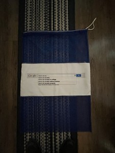 Google Blue & White Mesh Drawstring Laundry Bag, Graphic Print Pattern