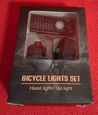 LED Fahhrad Licht Set 300 Lux Wiederaufladbar USB Neu