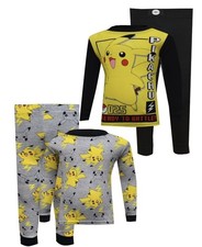 Pokemon Pikachu Boys Pajamas 4 PC Set