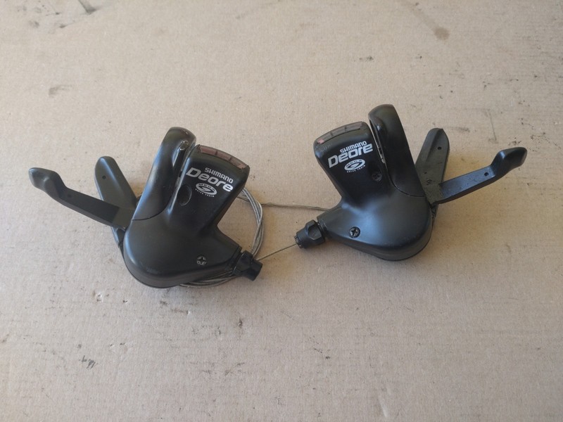 Retro Shimano Deore Mega Drive Train SL-M511 Trigger Shifter Set 3 x9 w/ Cables