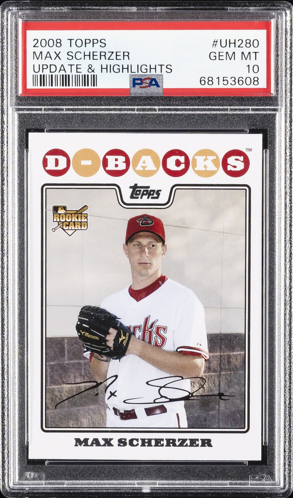 2008 TOPPS UPDATE & HIGHLIGHTS #UH280 MAX SCHERZER ROOKIE RC PSA 10