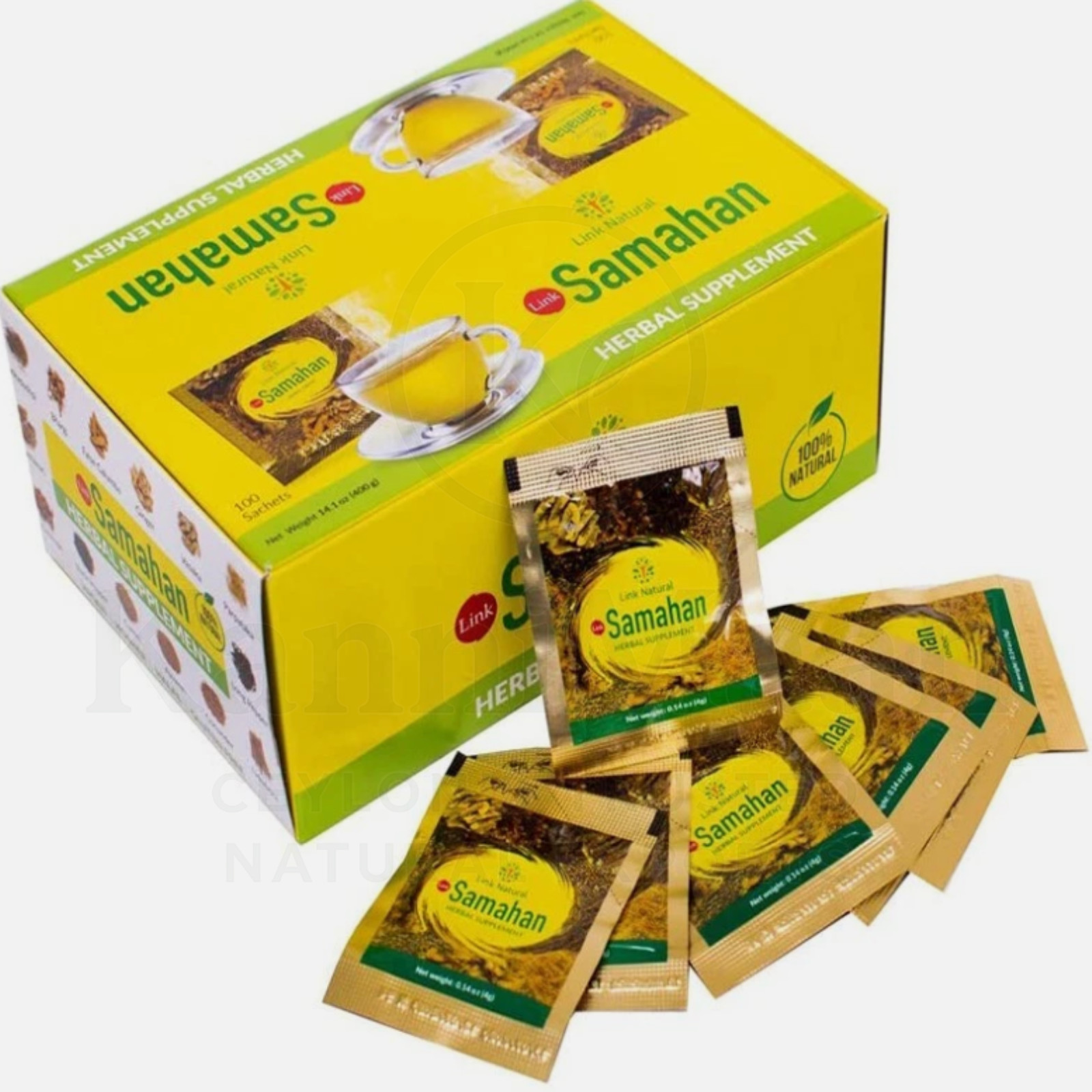 Link Samahan Natural Herbal Tea 100 Sachets Ayurvedic Cough & Cold Ceylon Tea