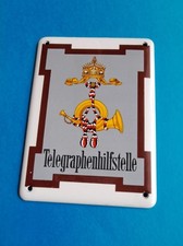Emaille Schild -  Telegraphenhilfstelle     Post