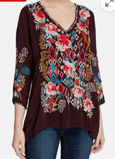 Johnny Was Emmaline Blouse Embroidered Top Sz XL NWT