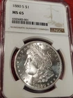 1880-S Morgan Silver Dollar NGC MS65 - 80/79 VAM-8 Highly Lustrous n Reflective