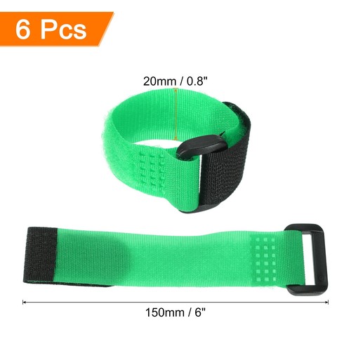 6 Pcs Battery Tie Down Straps,0.8"x6" Green Nylon Hold Down Hook Loop Strap - Afbeelding 2 van 6