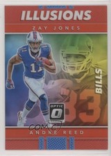 2017 Donruss Optic Illusions Red Prizm 28/99 Andre Reed Zay Jones #4 HOF s3g