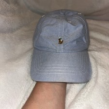 Polo Ralph Lauren Boys Strapback Hat Cap Size 8-20Light Blue Brown Pony