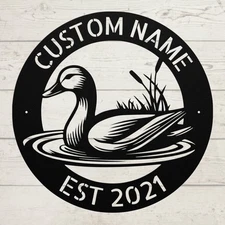 Custom Duck Metal Sign Decor for Home Farm or Garden Gift for Duck Bird Lovers
