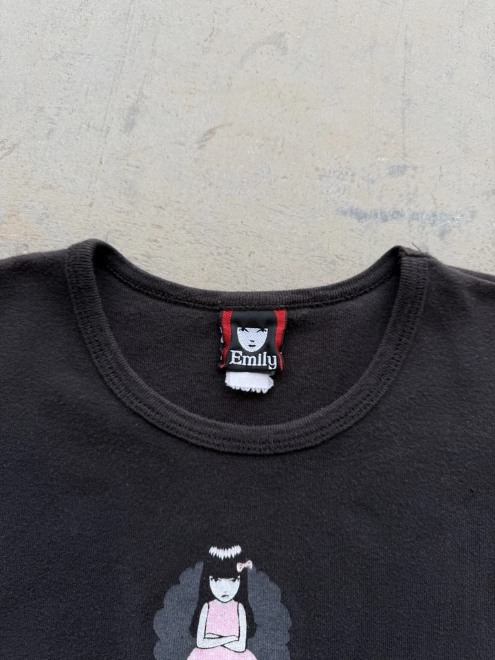 Camiseta de bebé vintage años 90 Y2K Emily The Strange Welcome to my nightmare Goth Emo XS/S Foto 4 de 4